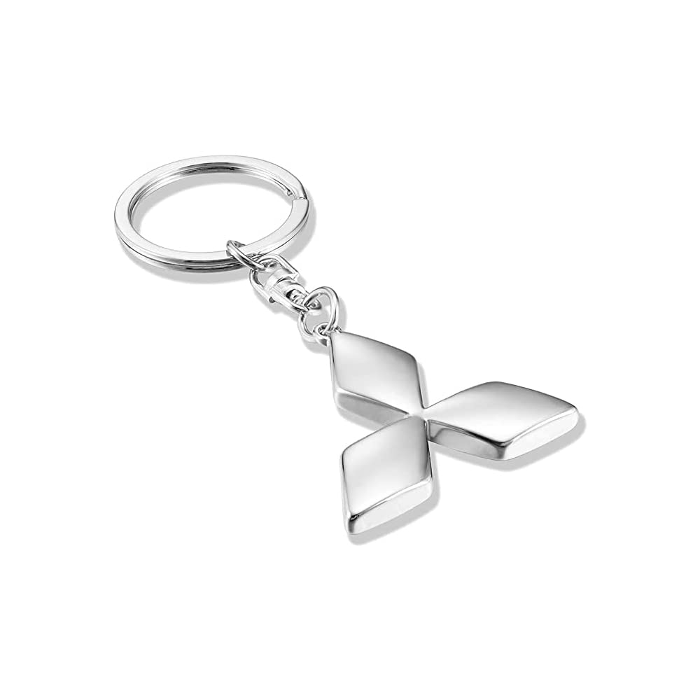 KODAA 3D Chrome Car Logo Alloy Key Ring Keychain Car Accessories (fitMitsubishi), One Size
