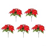 Photo Gallery extrwory 5 bouquet di stelle di natale artificiali rosso vivace, per decorazioni per la casa e le vacanze, composizione floreale festiva, fiori lunghi 26 cm (b) Photo Gallery extrwory 5 bouquet di stelle di natale artificiali rosso vivace, per decorazioni per la casa e le vacanze, composizione floreale festiva, fiori lunghi 26 cm (b)