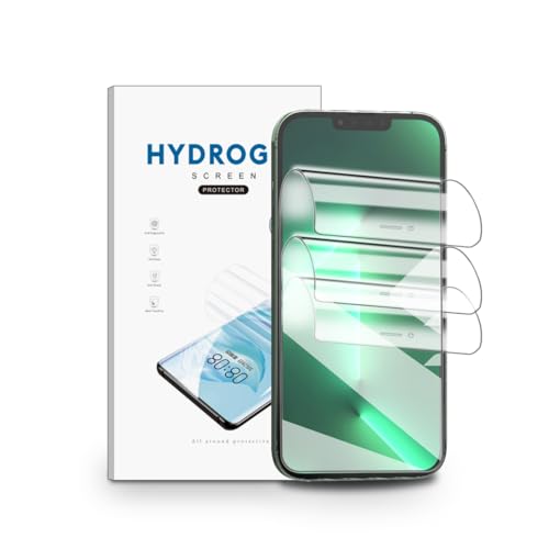 nvskvd Screen Protector for iPhone 13 Pro Max, 3 Pack TPU Hydrogel Film HD Clear Flexible, Support Fingerprint Unlock, High Sensitivity, Self-Healing (Not Glass)