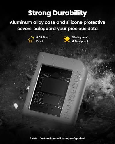 Image of Sharge Disk M.2 NVMe SSD Enclosure with Active Cooling System, 10Gbps USB C 3.2 Gen2, Enclosure NVMe Reader Supports M Keys and Size 2230 SSDs, Gray