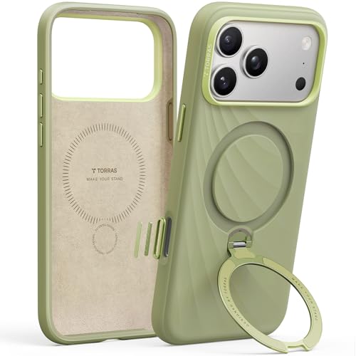 TORRAS Q3 Wind Flow for iPhone 17 Pro Max Case Liquid Silicone, Fit for MagSafe, 360 Spin Magnetic Stand, Soft Cozy Grip, Camera Control, Protective C