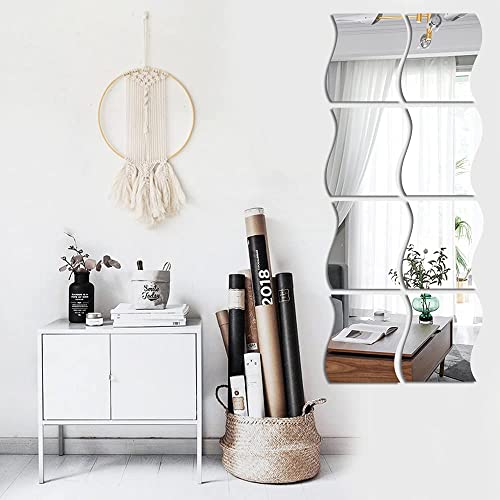 Nicoone Lot De 6 Miroirs Autocollants Muraux Ondulés en Acrylique,3D Muraux Ondulés,Décoration Murale pour Salon, Chambre, Salle De Bain,Magasin Et Café