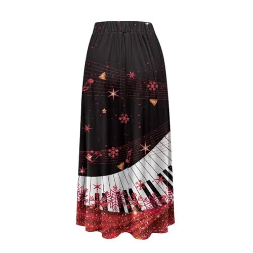 Skirts for Women High Waisted Long Maxi Elastic Skirt with Pockets Elegant Midi Swing Skirts4