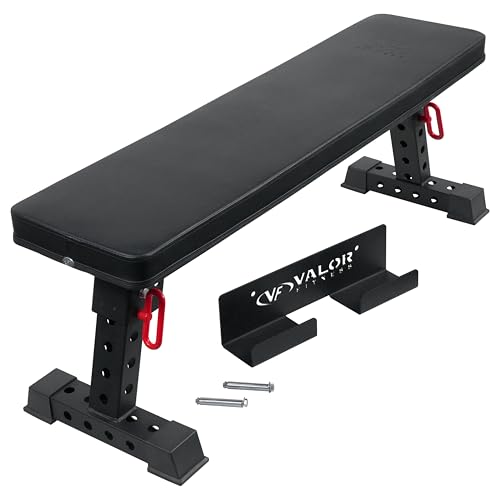 Valor Fitness Utility Weight Bench – Fold-Up Wall-Mount Flat Bench for Weightlifting, 1200 lb Capacity, Space-Saving Design for Serious Lifts & Home Gym Strength Training