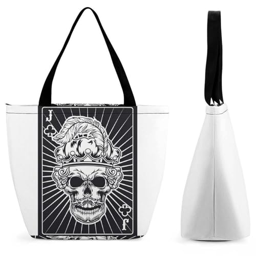 Sac de shopping pour voyage à motif crâne de carte à jouer original