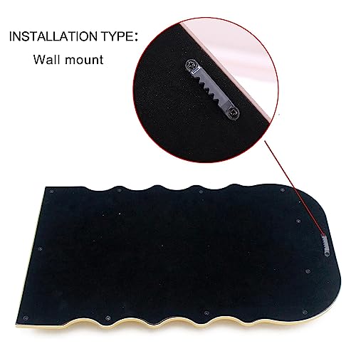 Mokoze Wavy Mirror Irregular Border 16.06"X10" Makeup Mirror For Wall-Mounted And Dressing Table Mirrors,Room Decor For Living Room Bedrooms And Mirror For Desk (Pink) #TOP5