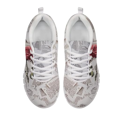 Forchrinse Womens Athletic Shoes Fashion Lace-up Walking Sneakers Breathable Mesh Slip on Running Shoes Tennis Footwear3