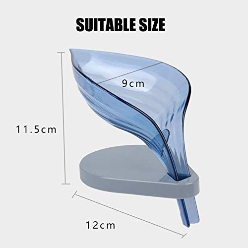 Emerald-Shopper-Decorative-Plastic-Soap-Bar-Holder-Leaf-Shape-Soap-Dish-with-Draining-Tray-for-Shower-Bathroom-Kitchen-Pack-of-3