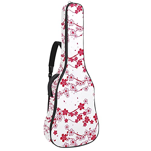 Housse guitare basse et acoustique imperméable à motif fleurs de cerisier