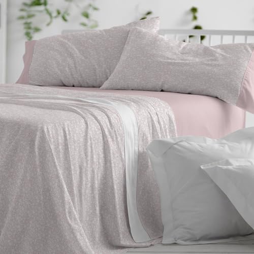 Burrito Blanco | Sábanas de Franela, 567 Nude | Cama de 150 cm | (+ Medidas Disponibles) | Sábanas de Invierno | Diseño 567 | Color Nude