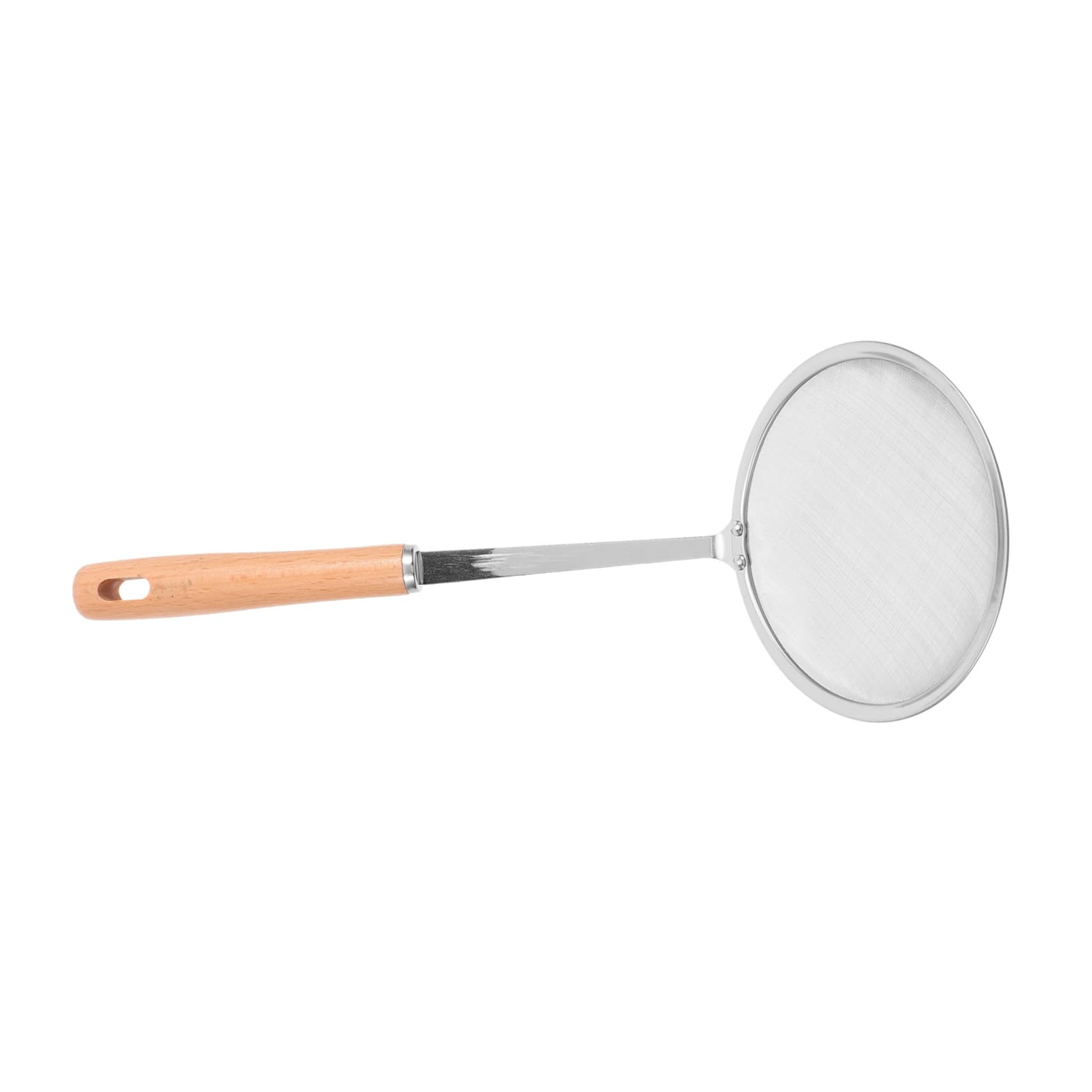 CONGARTENO Stainless Steel Kitchen Strainer Spoon with Handle Multi Functional Skimmer Ladle for Oil Filtration Soy Milk Juice and Flour Sifting Easy to Use and Clean