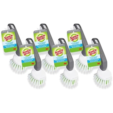 Scotch-Brite Little Handy Scrubber Brush, 6 Dish Brushes, Dish Brush with Long Lasting Bristles, Crevice Cleaning Brush, Nail Brush for Cleaning Fingernails Cover