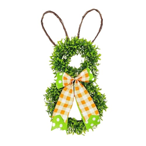 Couronne de Lapin de Pâques et décoration suspendue printemps pour maison - 8