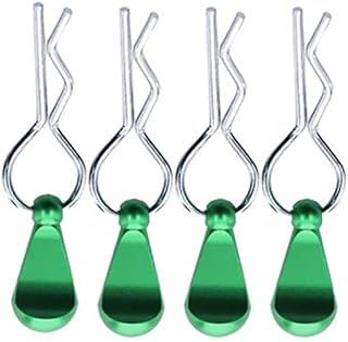 C32227GREEN Bent-Up Color Body Clips (4) for 1/8, 1/7 & 1/5 RC Cars & Trucks (LxW=34x12mm)