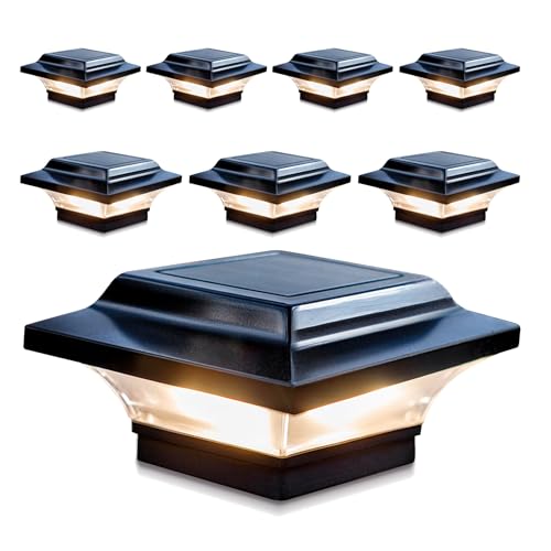 Classy Caps Imperial Solar Post Cap - Black - 8 Pack- SLO82B – Fits 2