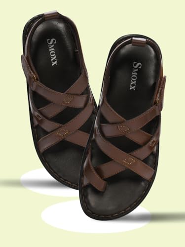Image of Genuine Leather Slippers | Back Strap Sandals for Men | Lightweight | Comfortable | Cushioned Insole | Formal & Casual Wear