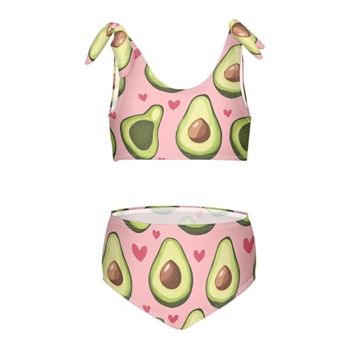 Wusikd Cute Avocados Girls Swimsuits Two Piece Hearts Pink Swimwear Bikini Set for for Girls Size 3T