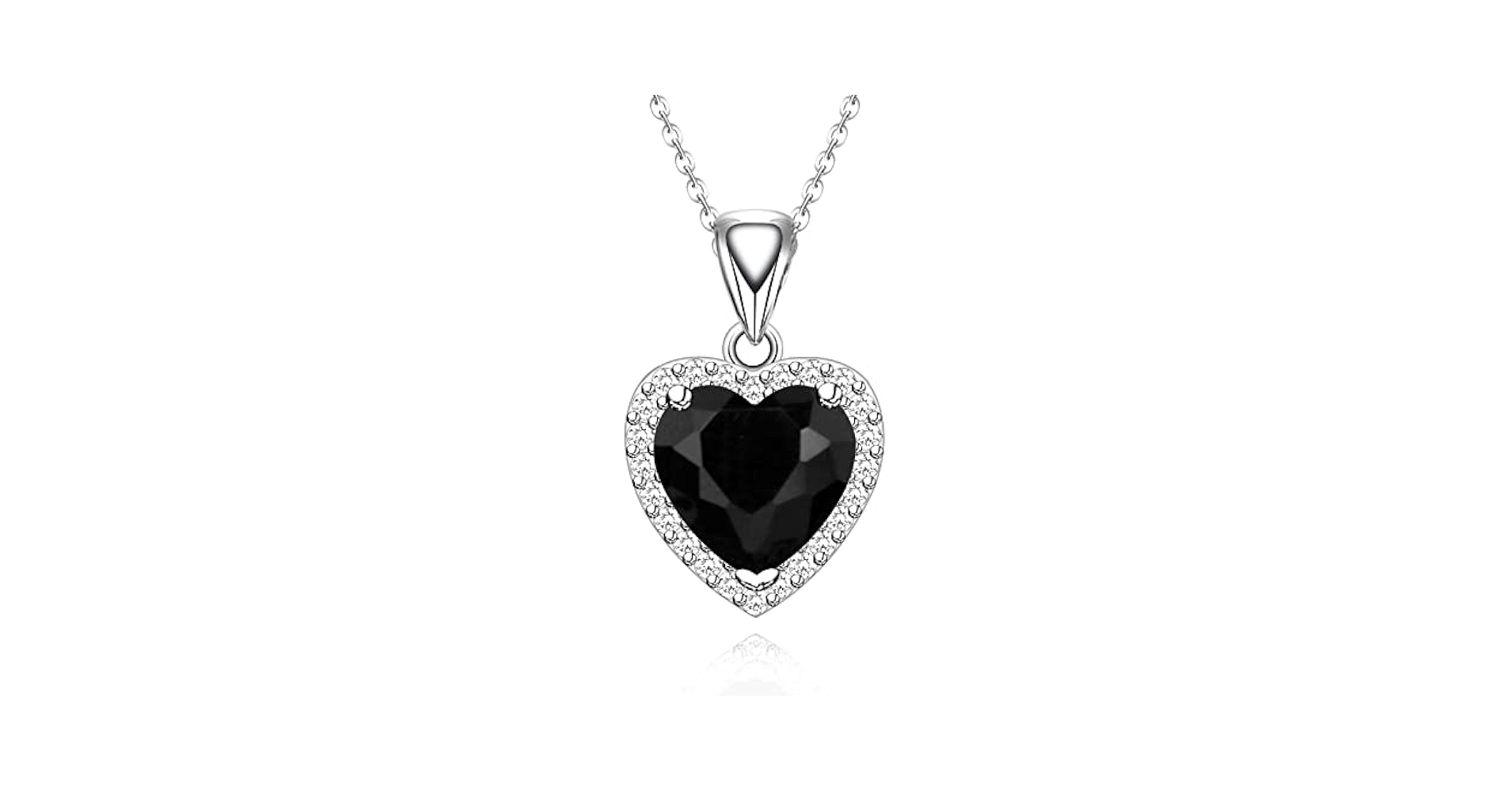 【TATIANA】(Silver925) Black Heart Gemstone Necklace 韓国発 41Yak8eca2L.jpg_BO30,255,255,