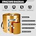 3L Double Wall Insulated Stainless Steel Ice Bucket with scoop & Strainer for Cocktail Bar,Metal Ice Bucket for freezer with Lid for parties.ice Container to Keep Ice Colder,bar cart accessories(gold)