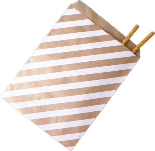 worki prezentów z liną 50 sztuk torebek prezentowych z papieru pakowego, wielokolorowe, różne wzory, upominki na imprezę, wiele rozmiarów(Hearts,100pcs)