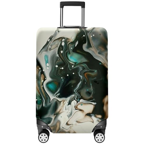 Travel Luggage Cover Suitcase Protector Scratch-Resistant Fit Not Included Suitcase Black White Blue Abstract Painting M-22-24in