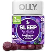 OLLY Sleep Gummy, 3 mg Melatonin, L-Theanine, Chamomile, Lemon Balm, Sleep Aid, Blackberry, 50 Co...
