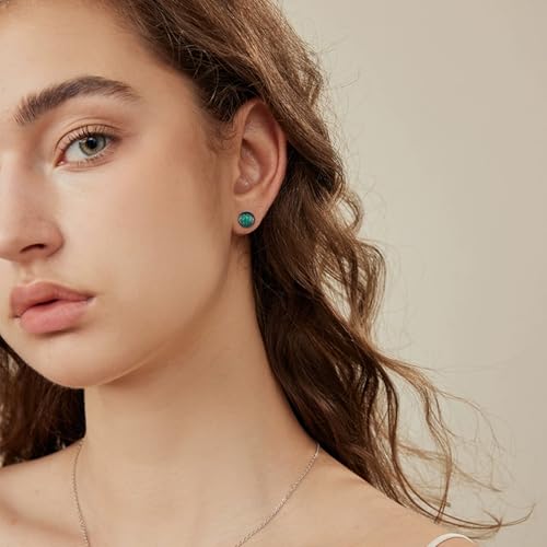 Black Stud Earrings 925 Sterling Silver Black Round Earrings Hypoallergenic Punk Gothic Jewelry Gifts Birthdays Christmas for Women Men4