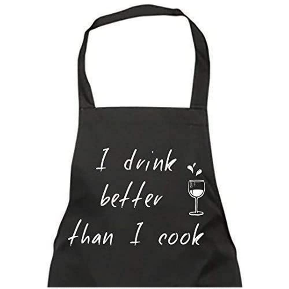 60 Second MakeoverLimited I Drink Better Than I Cook Apron Novelty Funny Apron Mum Wife Gift Present