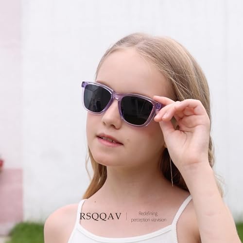 Image of Kids Polarized Sunglasses for Girls Boys UV400 Protection Classic Fashion sun Glasses Lightweight Material Age 3-10