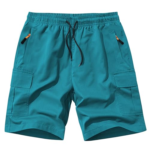 SHOOYING Boys Cargo Shorts Quick Dry Athletic Zipper Shorts Sets2