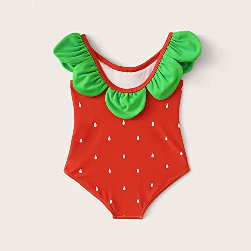 Baby Toddler Girls One Piece Swimwear Summer Cute Watermelon Print Sleeveless Swimsuit with Rufflet Shoulders for Baby3