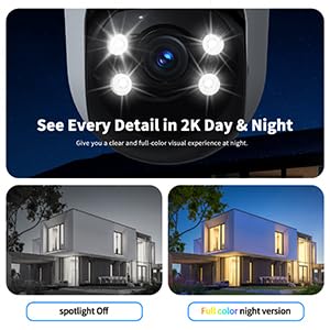 Image of 2K Home Security Camera Outdoor,360 Pan Tilt 2.4G /5G Home Surveillance Camera,WiFi Outdoor Security Cameras With Color Night Vision,Human Detection and Tracking,24 /7 Recording,Cloud & SD Card Storage