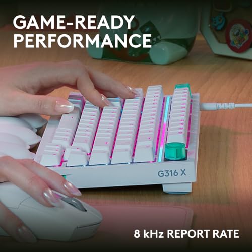 Logitech G316 X 75 Gaming Keyboard, Tactile Switches - White - image 3