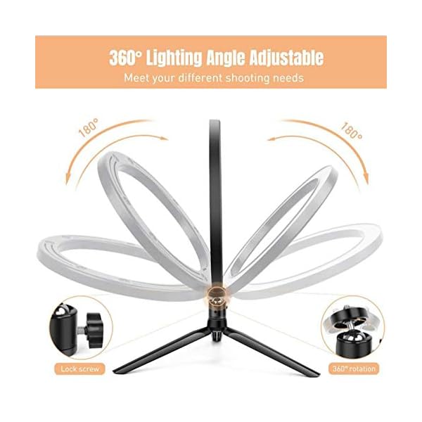 Tamkyo 10 LED Dimmbare Selfie Lampe mit Stativ für Makeup Ringlicht – Bild 8