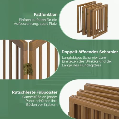 Hundegitter für Türöffnungen, Faltbares Hundegitter für den Innenbereich, Freistehende Haustiergitter für Türöffnungen Schlafzimmer… – Ansicht 3