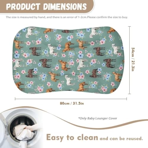 Image of ZOUTAIRONG Floral Horse Bassinet Sheet Set Snug Fitted Cradle Fitted Sheets for Bassinet Pads /Mattress for Boys Girls Unisex Ultra Soft Breathable