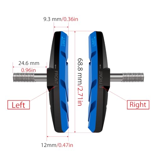 2 Pairs Bicycle V-Brake Pads, Bike 70mm V Brake Blocks Set, 55mm-Black - Picture 17 of 30