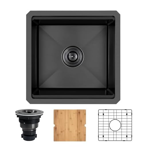 Zeesink Bar Sink,Black Bar Sink,17 X 17 inch Small rv Sink,Small Bar Sink Undermount,Bar Prep Sink,Black Color