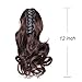 12"(30cm) SEGO Coleta Postiza Rizada Corta con Pinza Pelo Sintético Como Natural...