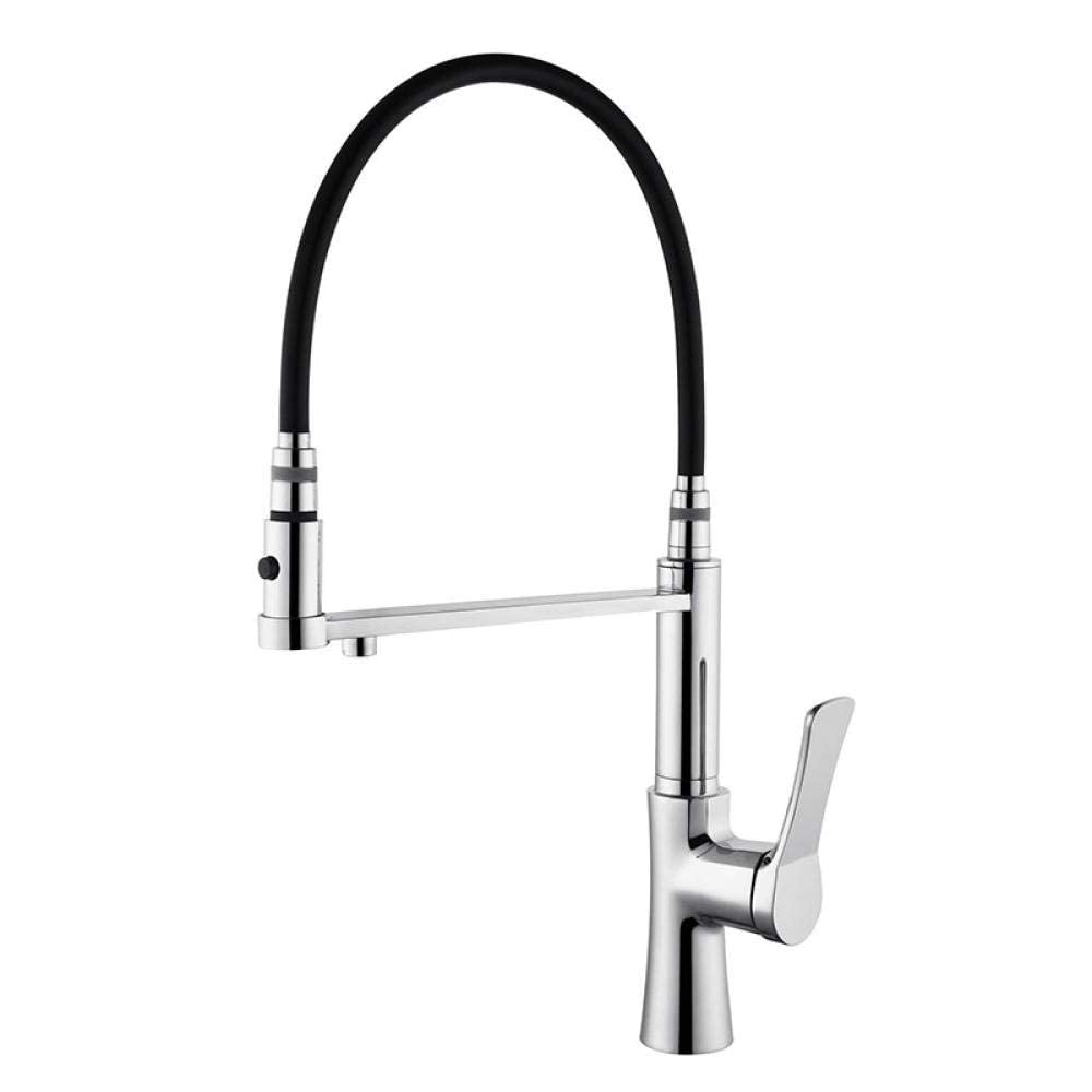 Grifos de cocina con manguera de silicona negra y rociador dual extraíble