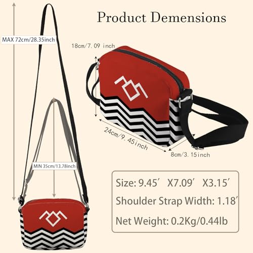 WCGXKO T Peaks TV Show Inspired T Peaks Gift 90s TV Show Merch Red Room Black Lodge Crossbody Bag2