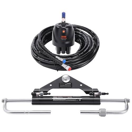 VEVOR Kit timoneria idraulica fuoribordo Sistema di timoneria idraulico marino da 150 HP, Pompa...