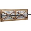 Rustic Bathroom Towel Rack, Butizone Wall Mounted Towel Bar Holder with Weathered Wood and Corrugated Galvanized Metal, Farmhouse Rack for Hanging Towel (Towels are not Included)