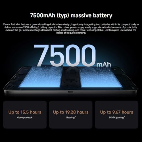 XIAOMI Pad Mini 8,8" 3K 165Hz tablet, MediaTek Dimensity 9400+, 8GB+256GB, 7500mAh, 67W snelladen, 13MP+8MP camera - Afbeelding 6
