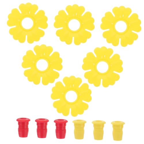 COLLBATH 6pcs Decorative Flower Bird Feeder Accessories Durable Feeding Parts for Hummingbird Feeders Attracting Various Bird Species for Outdoor Feeding Stations