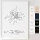 Mapdify Rheda-Wiedenbrück personalisiertes Stadtposter, 