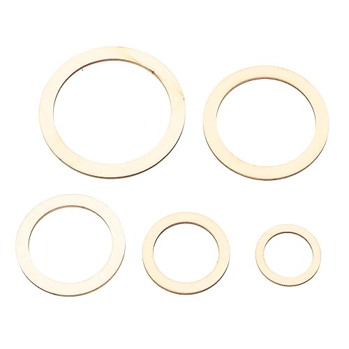 Anneaux plats en bois de 250 pièces, pièces rondes en bois non finies de plusieurs tailles pour bijoux à bricoler soi-même, arts et artisanat, décoration de la maison