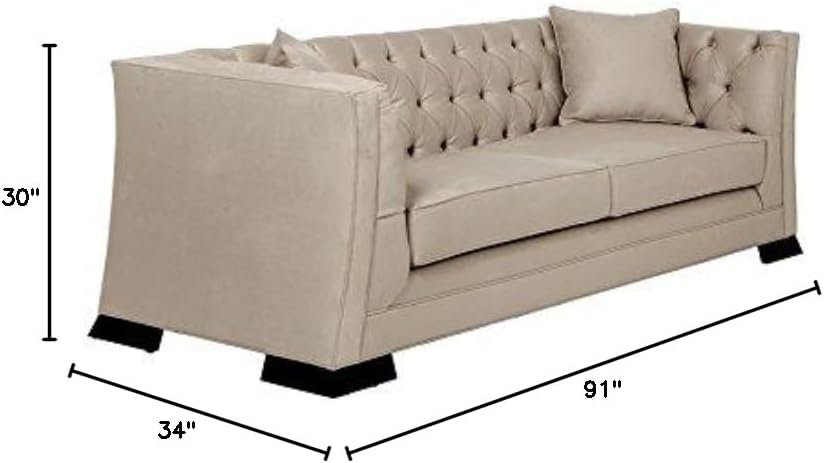 Ivory Casanova Mid-Century Sofa