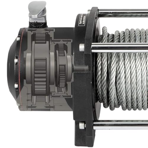 Verricello idraulico 1000-20000 libbre, cavo in acciaio resistente, 24 m, ingranaggio planetario a 2 stadi per ATV, SUV, barca, fuoristrada, 12 V, 6123 kg