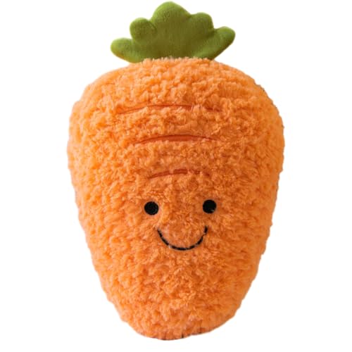 UZSXHJ Zanahoria Peluche Zanahoria Juguete Peluche Peluches de Frutas y Verduras Almohadas Zanahoria para Bebés Niños Niñas Decoración de Habitaciones Salones Dormitorios Oficinas y Coches(20 cm)